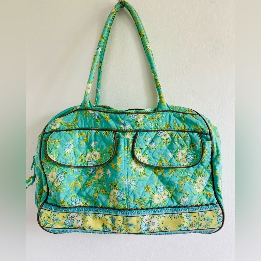 Quilted Floral Pastel Weekender bag Retro Romantic Lightweight